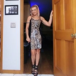 Animal print ruffled club dress